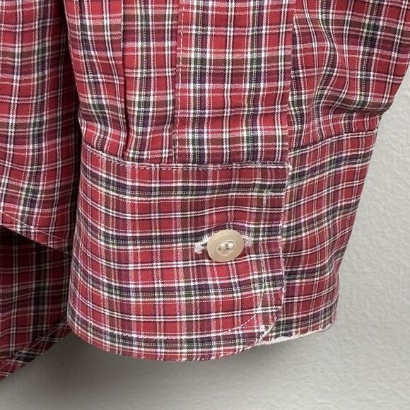 Ralph Lauren Dress shirt Men Large Red Plaid Pony Classic Fit Button Casual READ - Picture 7 of 9